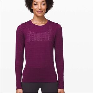 Lululemon Breeze By *Squad Long Sleeve Stripe Top